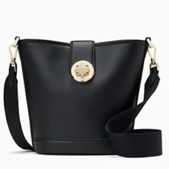 NWT Kate Spade Audrey Mini Black Leather Bucket Shoulder Crossbody Bag $329 - Picture 1 of 16